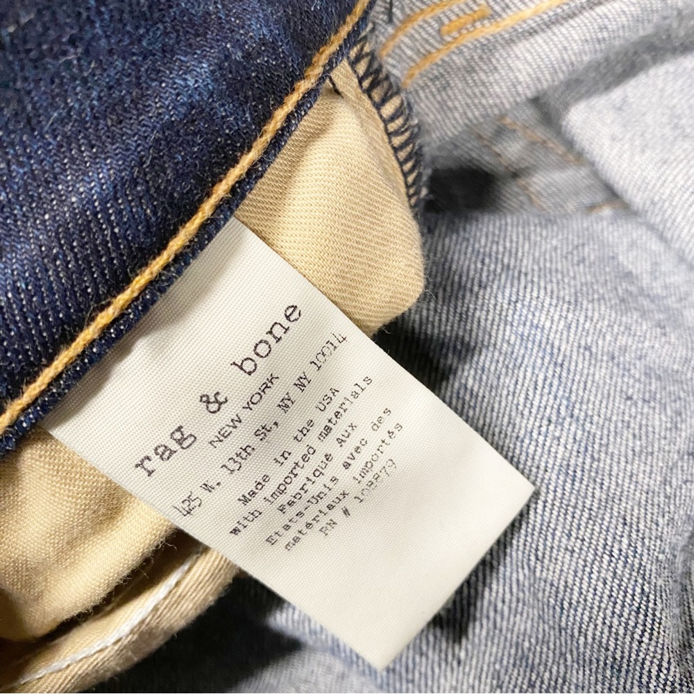 rag & bone Dark Wash Blue Straight-Leg Jeans - Picture 9 of 12